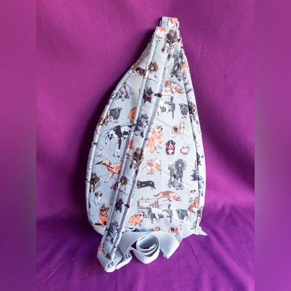 Vera Bradley Dog Print Sling Backpack Crossbody Quilted Bag - Picture 7 of 10